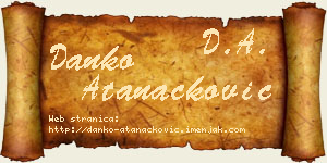 Danko Atanacković vizit kartica